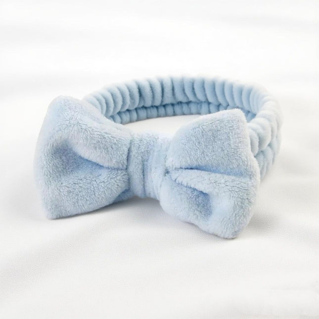 Autumn/Winter Plush Bow Headband Blue V1221-AUTUMN-WINTER-PLUSH-BOW-HEADBAND-BLUE