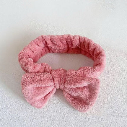 Autumn/Winter Plush Bow Headband Pink
