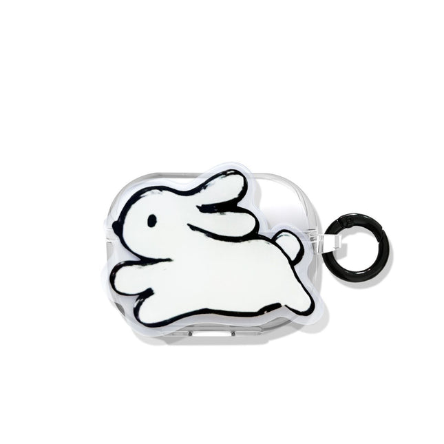 black and white rabbit Plus Round Ring Apple AirPods Pro