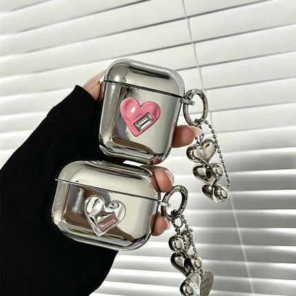 Black Framed Heart Plated Case + 3 Heart Pendants AirPods 4