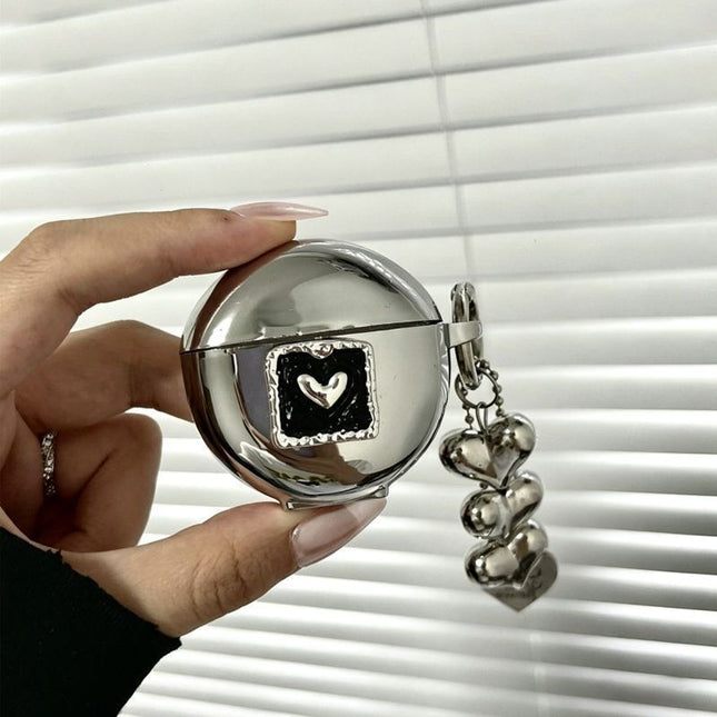 Black Framed Heart Plated Case Plus 3 Heart Pendants AirPods Pro