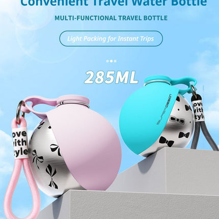 Blue Floral Print Xiaoman Portable Pet Water Bottle