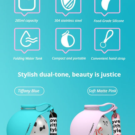 Blue Floral Print Xiaoman Portable Pet Water Bottle