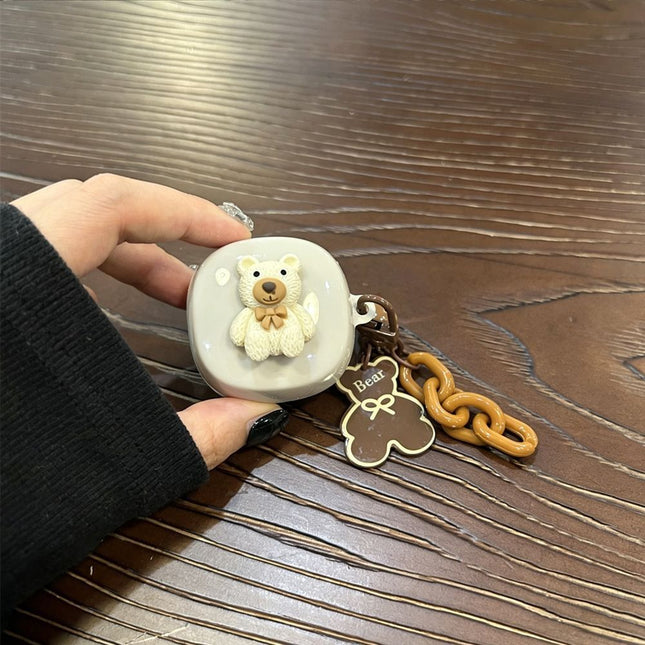 Bow beige bear beige shell Plus brown bear chain AirPods Pro