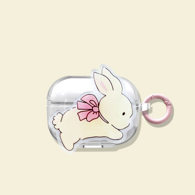 Bow Pattern Plus Round Ring Apple Airpods 4 V1221-BOW-PATTERN-ROUND-RING-APPLE-AIRPODS-4