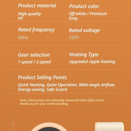 Desk heater grey