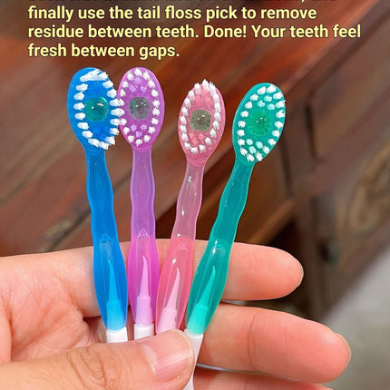 Disposable 3-in-1 Soft Toothbrush with Burst Bead
