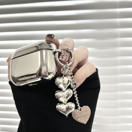 Electroplated solid color shell + 3 heart pendants AirPods 1/2