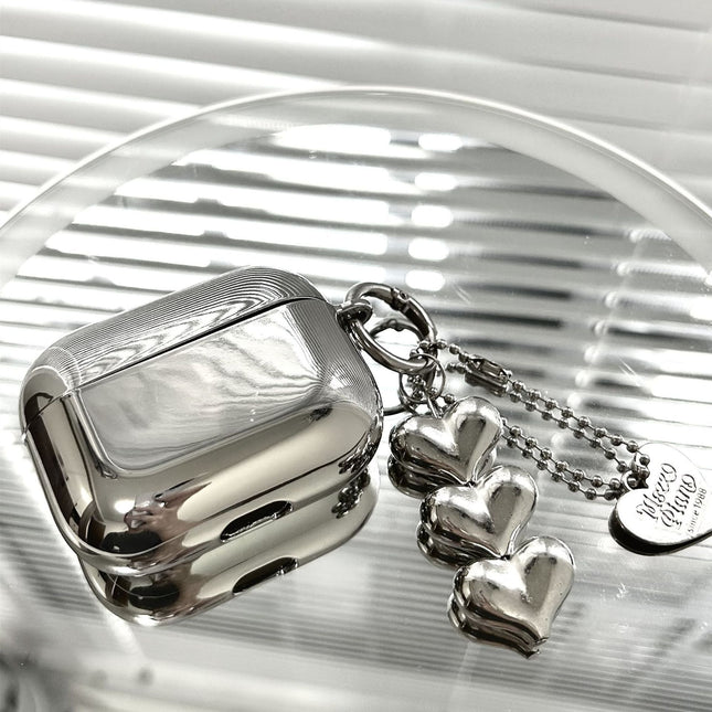 Electroplated solid color shell Plus 3 heart pendants AirPods 3