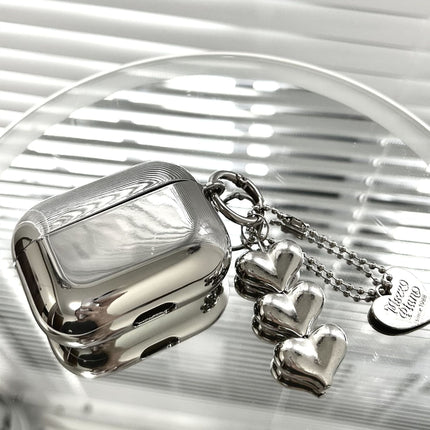 Electroplated solid color shell + 3 heart pendants AirPods Pro