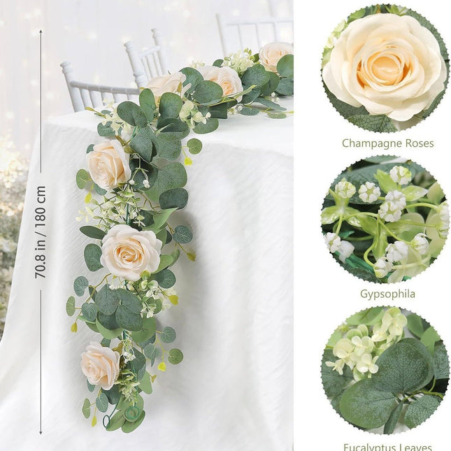 Eucalyptus Flower Vine Champagne V1221-EUCALYPTUS-FLOWER-VINE-CHAMPAGNE