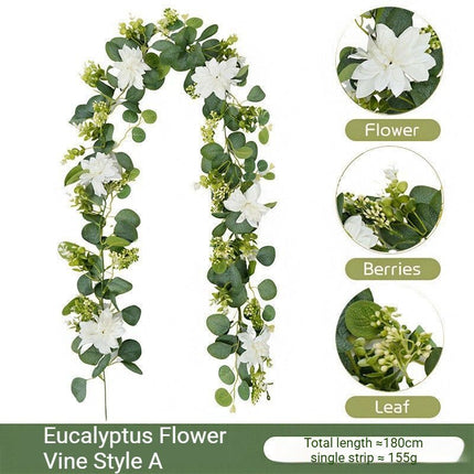 Eucalyptus with Flowers - 61 Heads-L