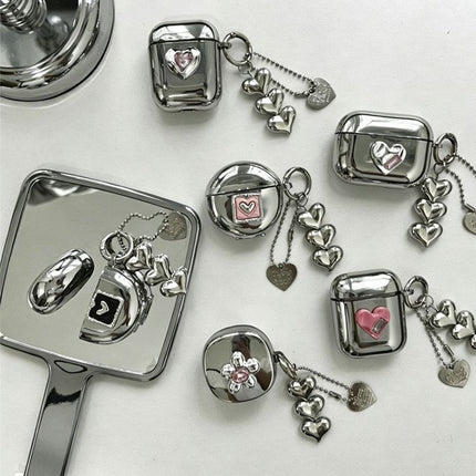 Floral Electroplated Case + 3 Heart Charms AirPods 2