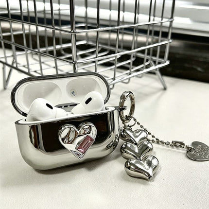 Floral Electroplated Case + 3 Heart Charms AirPods 2