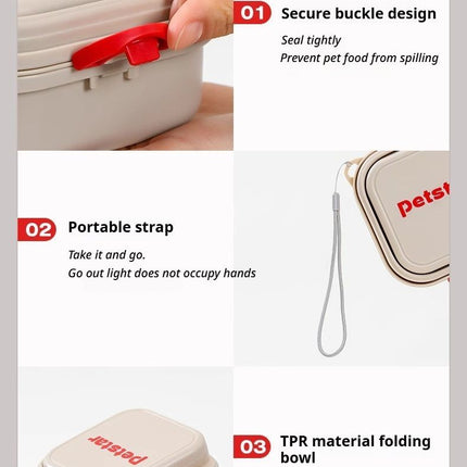 Foldable Outdoor Pet Bowl Light Brown