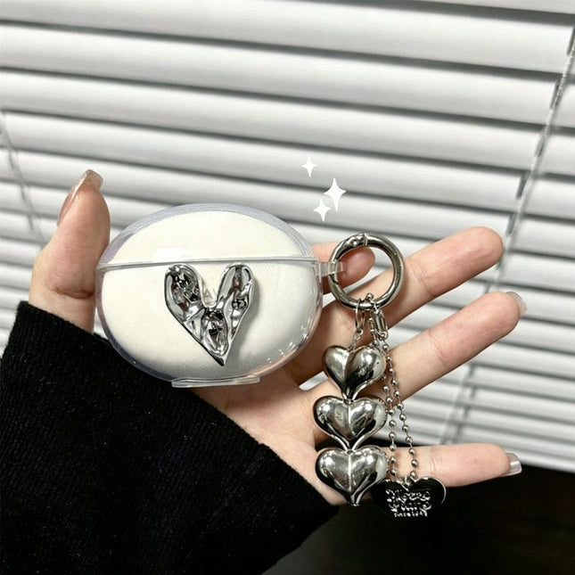 Irregular Heart Transparent Shell Plus Three Hearts Apple AirPods 4 – product detail