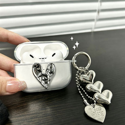 Irregular Heart Transparent Shell + Three Hearts Apple AirPods 4