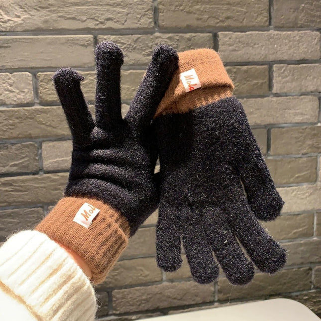 Knit Gloves Black V1221-KNIT-GLOVES-BLACK