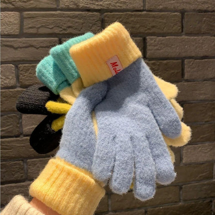 Knit Gloves Cream Yellow