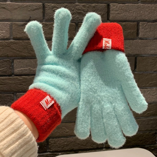 Knit Gloves Lake Blue V1221-KNIT-GLOVES-LAKE-BLUE