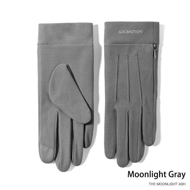 Ladies Winter Warm Cashmere Gloves DY36 Dark Tea Camel – product detail