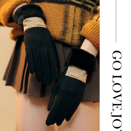 Ladies Winter Warm Cashmere Gloves DY36 Dark Tea Camel
