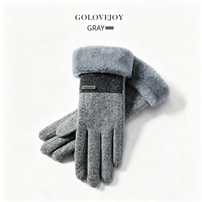 Ladies Winter Warm Cashmere Gloves DY50 Gray V1221-LADIES-WINTER-WARM-CASHMERE-GLOVES-DY50-GRAY