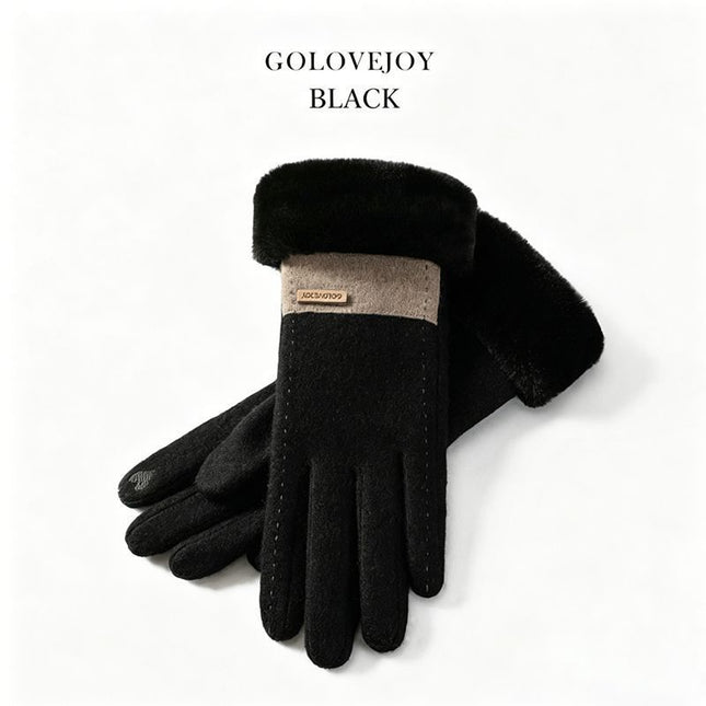 Ladies Winter Warm Cashmere Gloves DY50 Khaki – product detail