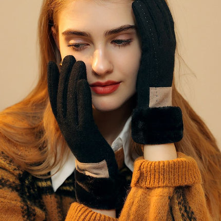 Ladies Winter Warm Cashmere Gloves DY50 Khaki