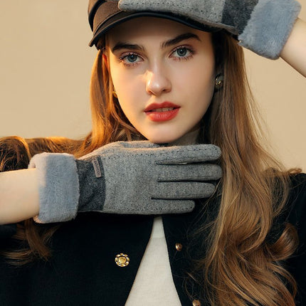 Ladies Winter Warm Cashmere Gloves DY50 Khaki
