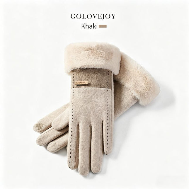 Ladies Winter Warm Cashmere Gloves DY50 Pink – product detail