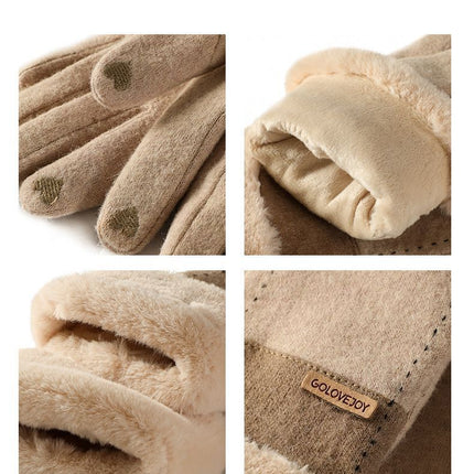 Ladies Winter Warm Cashmere Gloves DY50 Pink