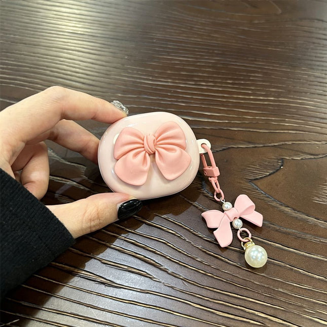 Large Pink Bow Pink Shell Plus Bow Keychain AirPods Pro 2
