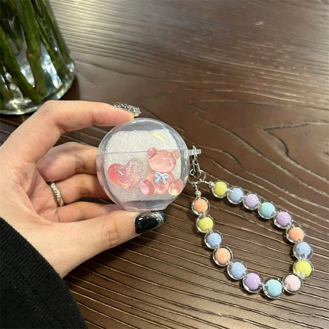 Love Heart Bear Clear Case Plus Colorful Bracelet V1221-LOVE-HEART-BEAR-CLEAR-CASE-COLORFUL-BRACELET