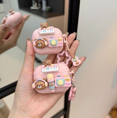 Music Bear Bluetooth Earphone Case + pendant AirPods Pro 3