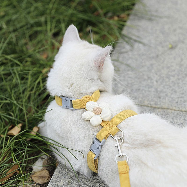 Pet Harness-yellow Plus 1.2m Leash Plus Size M V1221-PET-HARNESS-YELLOW-1-2-M-LEASH-SIZE-M