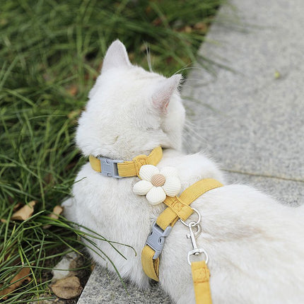 Pet Harness-yellow+1.2m Leash+Size S