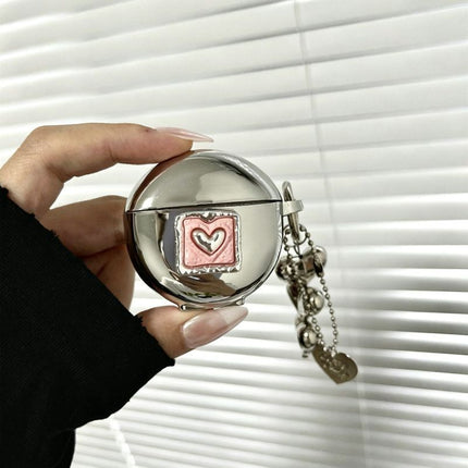Pink Double Heart Electroplated Case + 3 Heart Charms AirPods Pro
