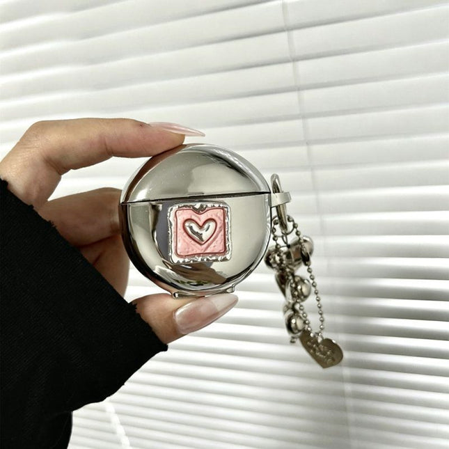 Pink Framed Heart Plated Case Plus 3 Heart Pendants AirPods 4