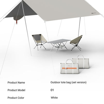 White Canopy Version-Canopy+Folding Table+2 Moon Chairs