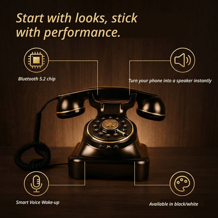 Wireless Bluetooth Landline Black