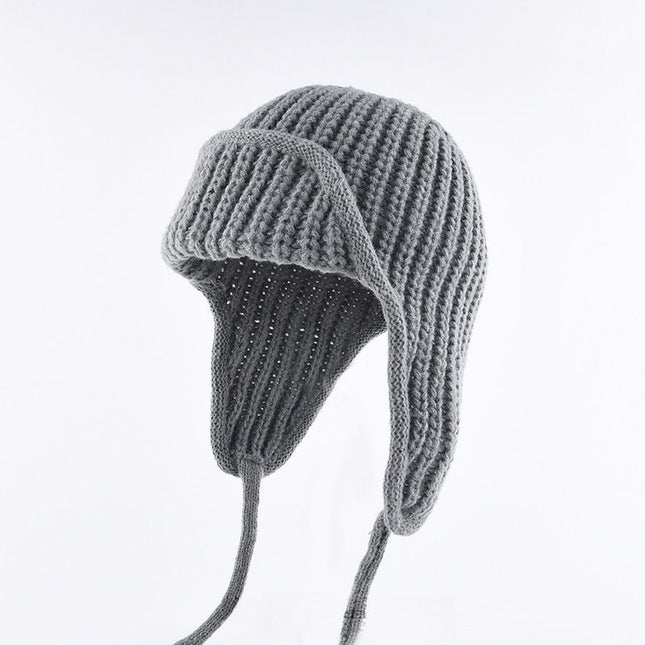Women Plain Aviator Hat with Earflaps Gray V1221-WOMEN-PLAIN-AVIATOR-HAT-WITH-EARFLAPS-GRAY