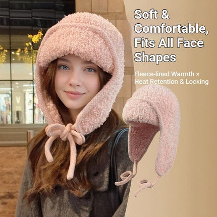 Women Plain Aviator Hat with Earflaps Gray