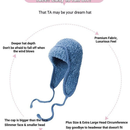 Women Plain Aviator Hat with Earflaps Pink