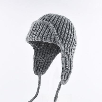 Women Plain Aviator Hat with Earflaps Rose Red