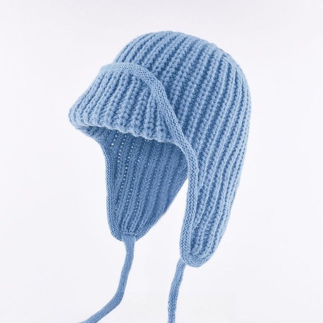 Women Plain Aviator Hat with Earflaps White – product detail