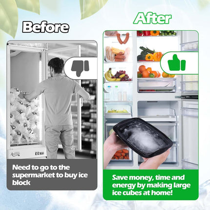 4 Pack Extra Large Ice Block Mold Black