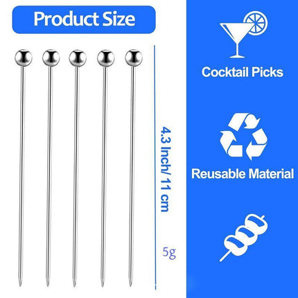 20 PCS Stainless Steel Toothpicks Silver