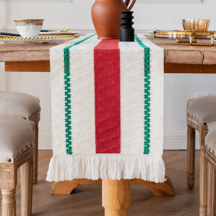 2-Pack Table Runner MX07, Green Trim on Both Sides