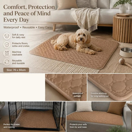 2pcs Coffee Pet Pad, Size L (70×50cm)